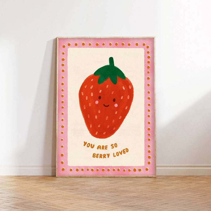 Lauren Sissons Studio Berry Loved Strawberry Print - A3