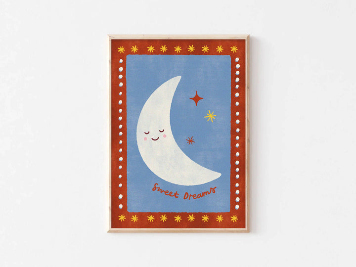 Lauren Sissons Studio Sweet Dreams Moon Print - A3