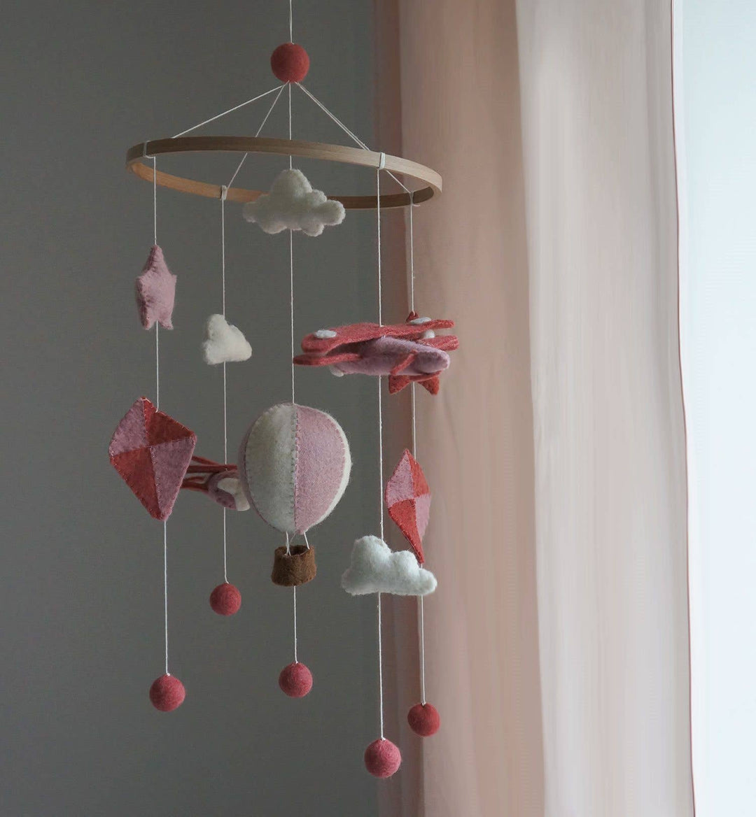 Gamcha Air Balloon, Plane & Kite Mobile - Pink