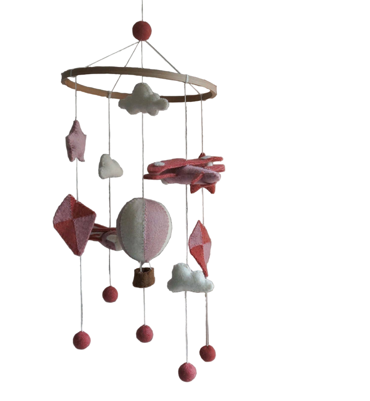 Gamcha Air Balloon, Plane & Kite Mobile - Pink