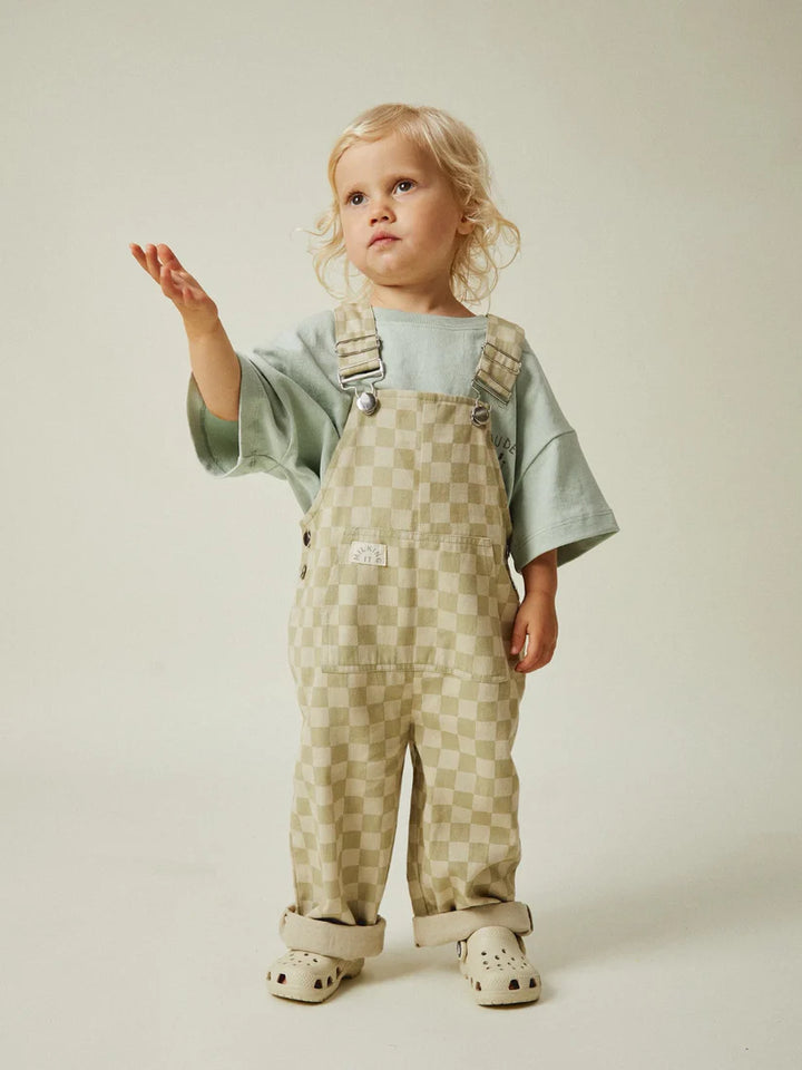 Claude & Co Cecile Checkerboard Dungaree - Olive