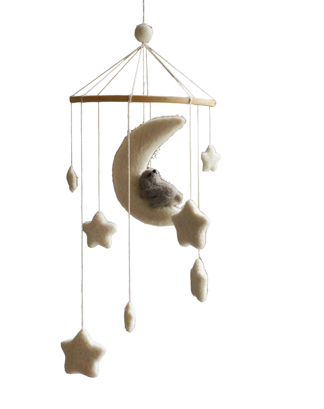 Gamcha White Moon with Rabbit Mobile - Multi