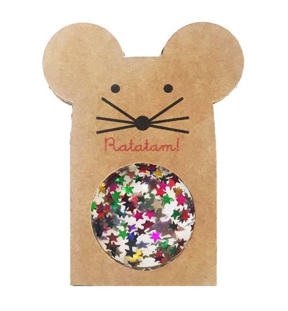 Ratatam! Glitter Mouse Bouncing Ball - 43mm Star Confetti / Pre Order