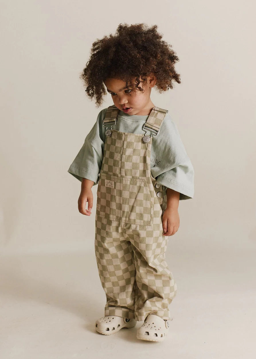 Claude & Co Cecile Checkerboard Dungaree - Olive