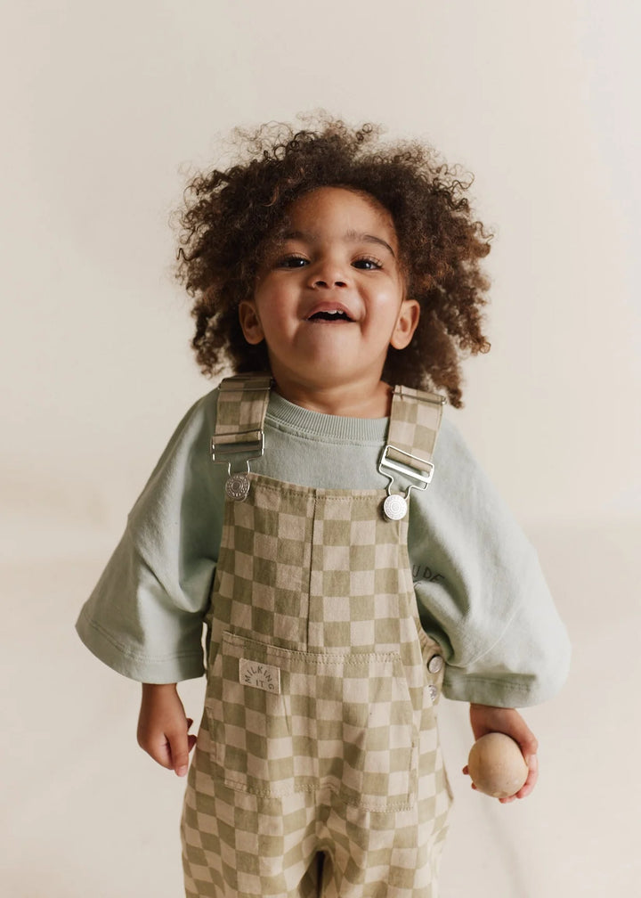Claude & Co Cecile Checkerboard Dungaree - Olive