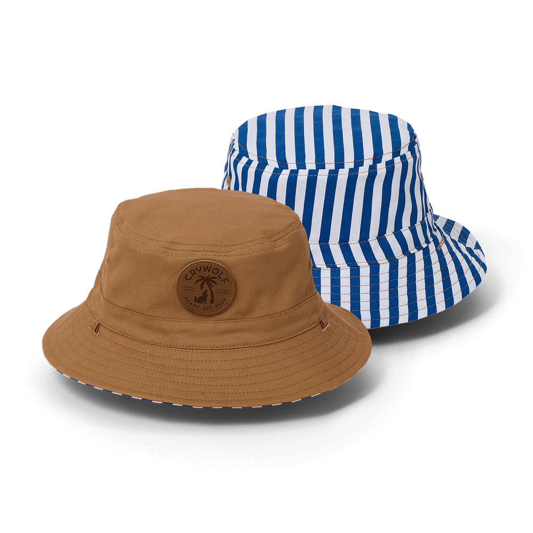 Crywolf Reversible Bucket Hat - Deep Sea Stripe