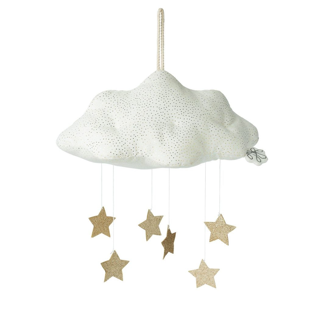 Picca Loulou Cloud Corduroy with Stars Mobile - White
