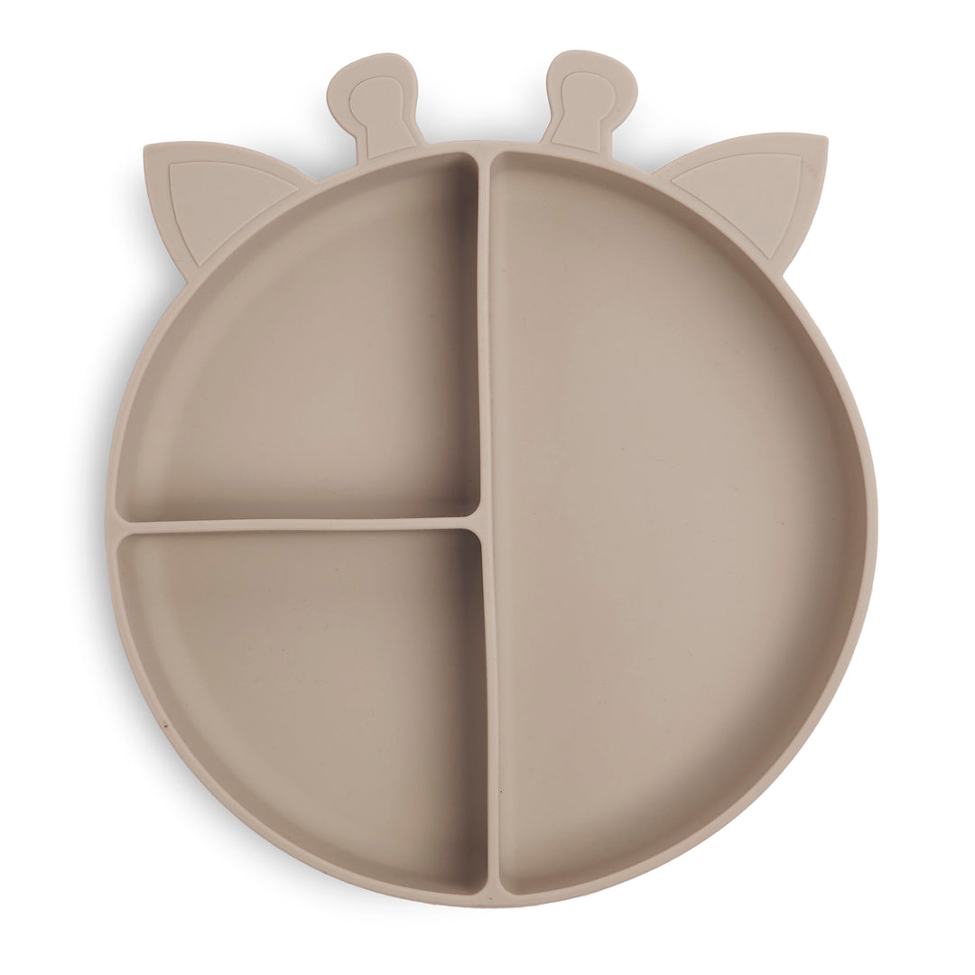 Nuuroo Orla Silicone Divided Plate Giraffe - Cobblestone