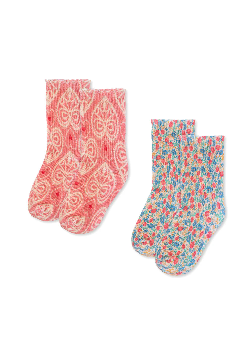 Konges Sløjd 2 Pack Printed Socks - Fiola / Lacy Pink