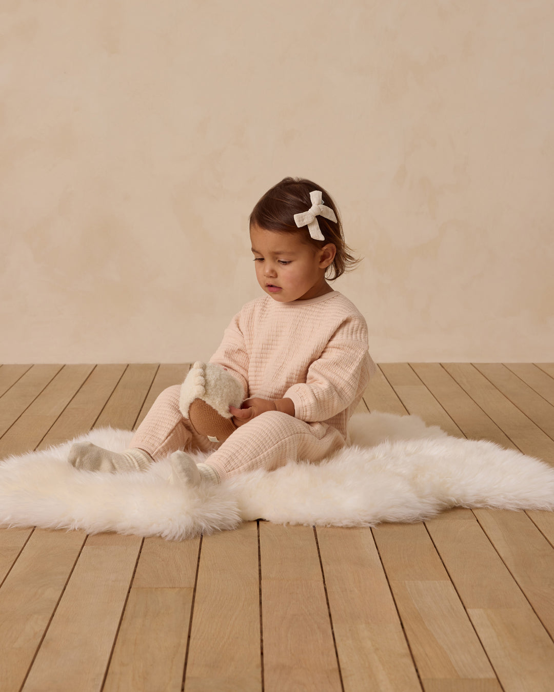 Quincy Mae Textured Sweat Set - Antique
