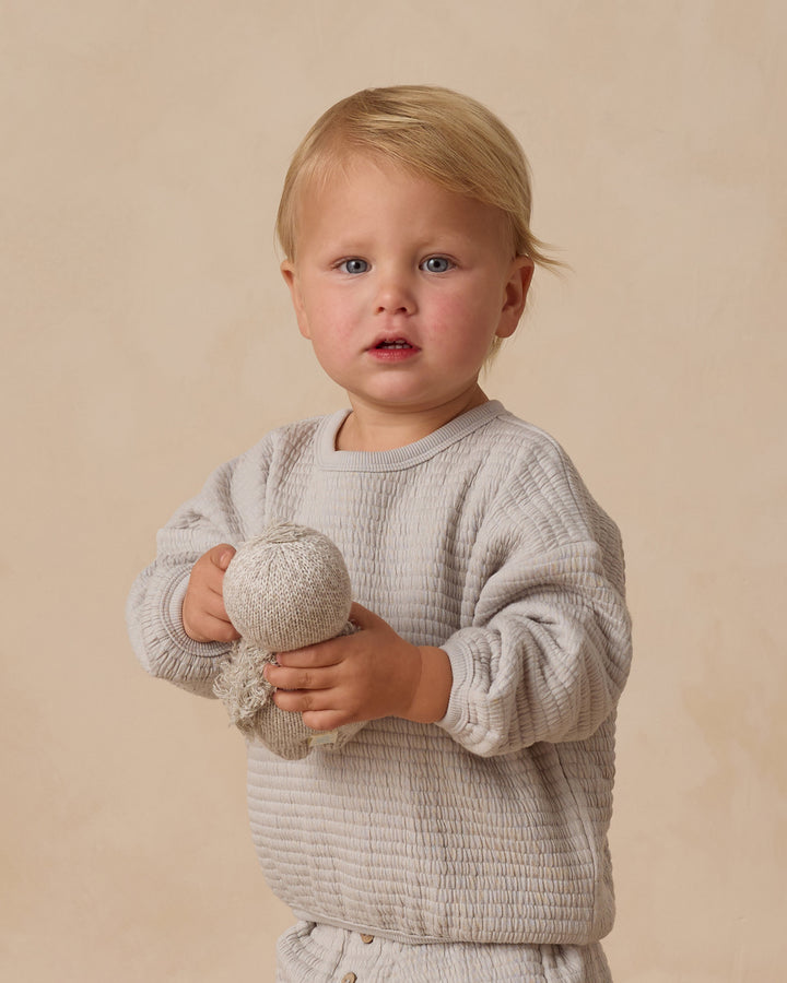 Quincy Mae Textured Sweat Set - Frost