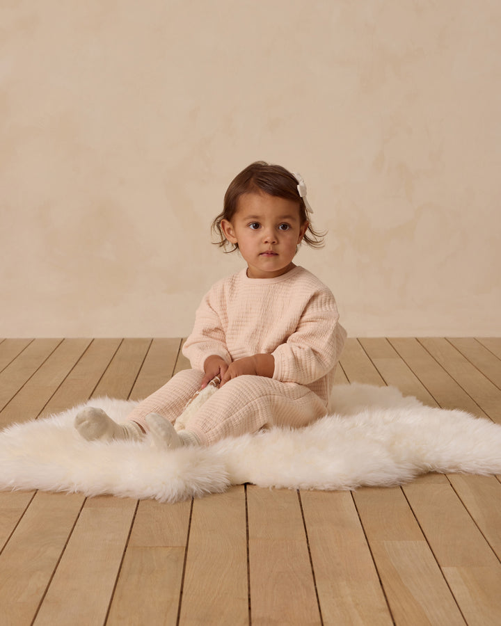 Quincy Mae Textured Sweat Set - Antique