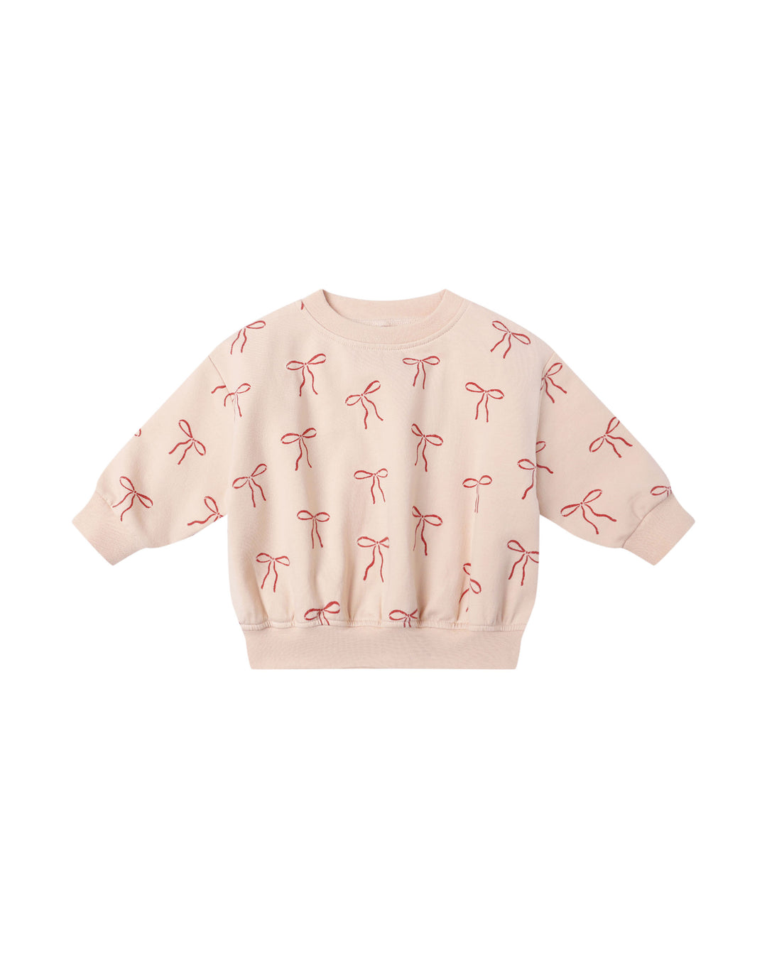 Quincy Mae Relaxed Fleece Sweatshirt - Red Bows