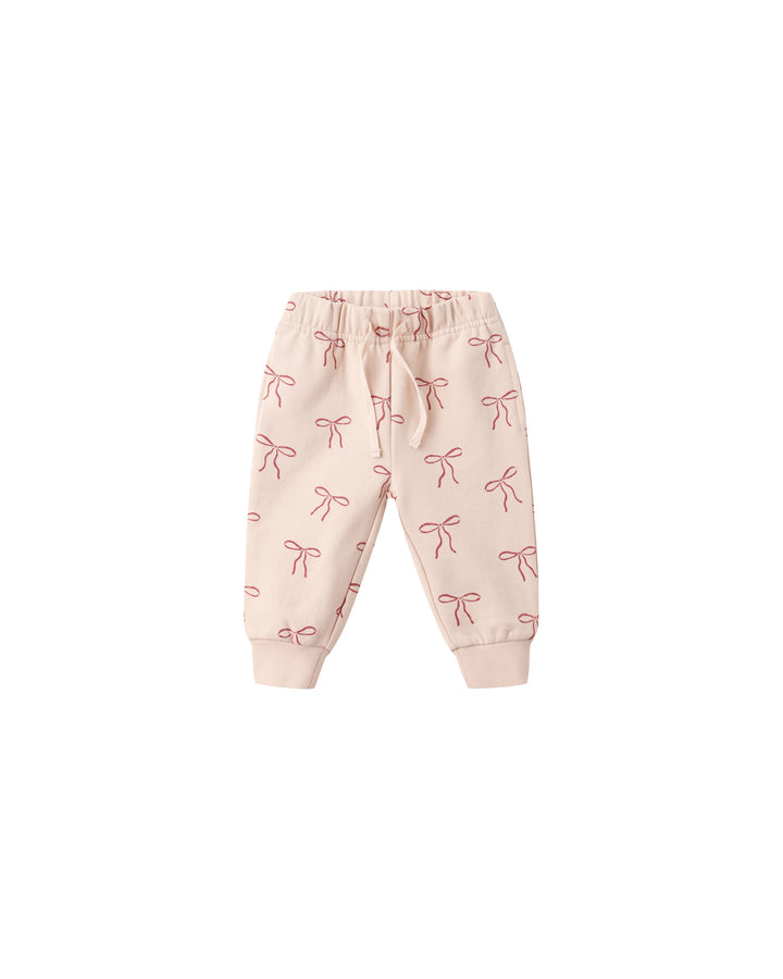 Quincy Mae Relaxed Fleece Sweatpants - Red Bows