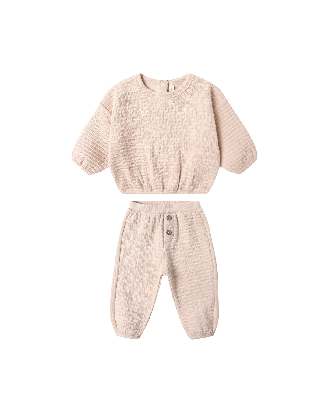 Quincy Mae Textured Sweat Set - Antique