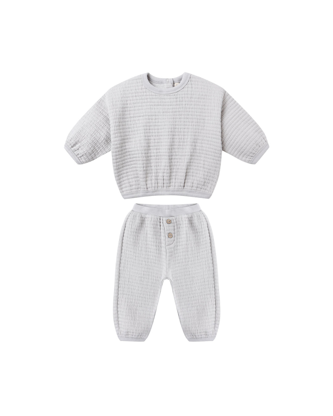 Quincy Mae Textured Sweat Set - Frost