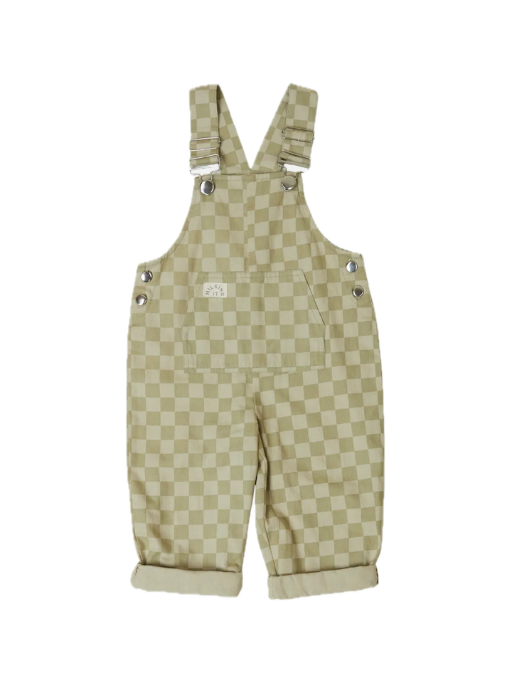 Claude & Co Cecile Checkerboard Dungaree - Olive