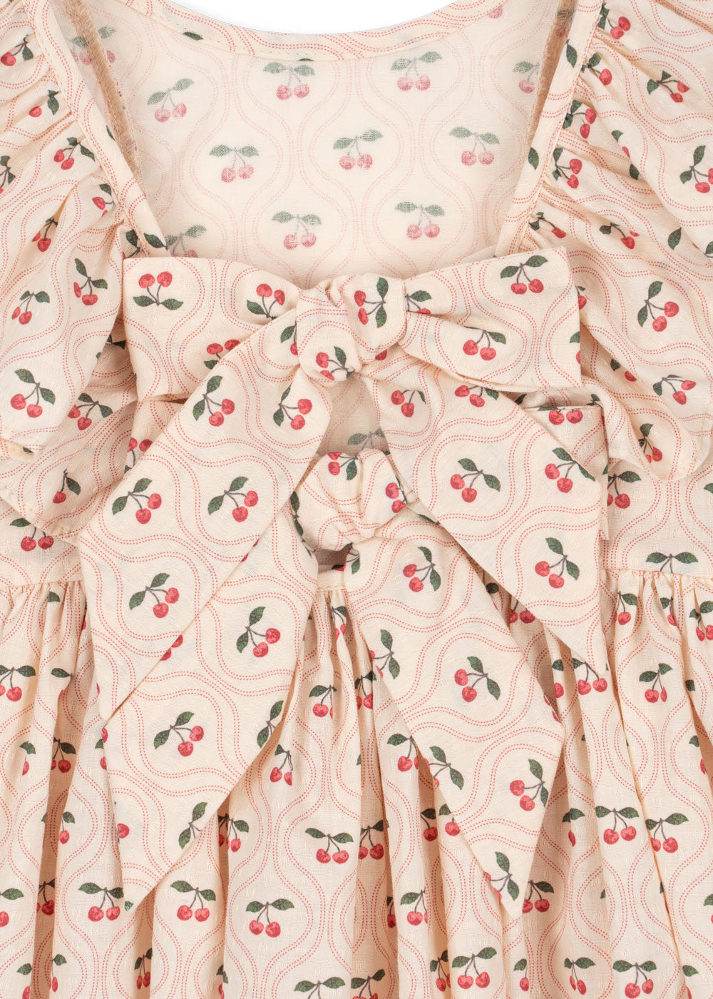 Konges Sløjd Cianna LS Bow Dress GOTS - Cherry Pink Motif