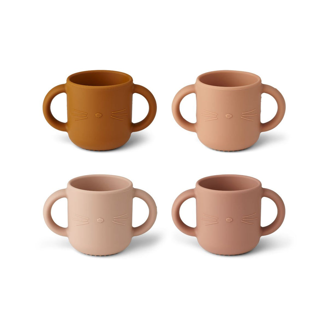 Liewood Gene Silicone Cup - 4 pack - Cat Rose Multi Mix - Dapper MR Bear - www.dappermrbear.com - NZ