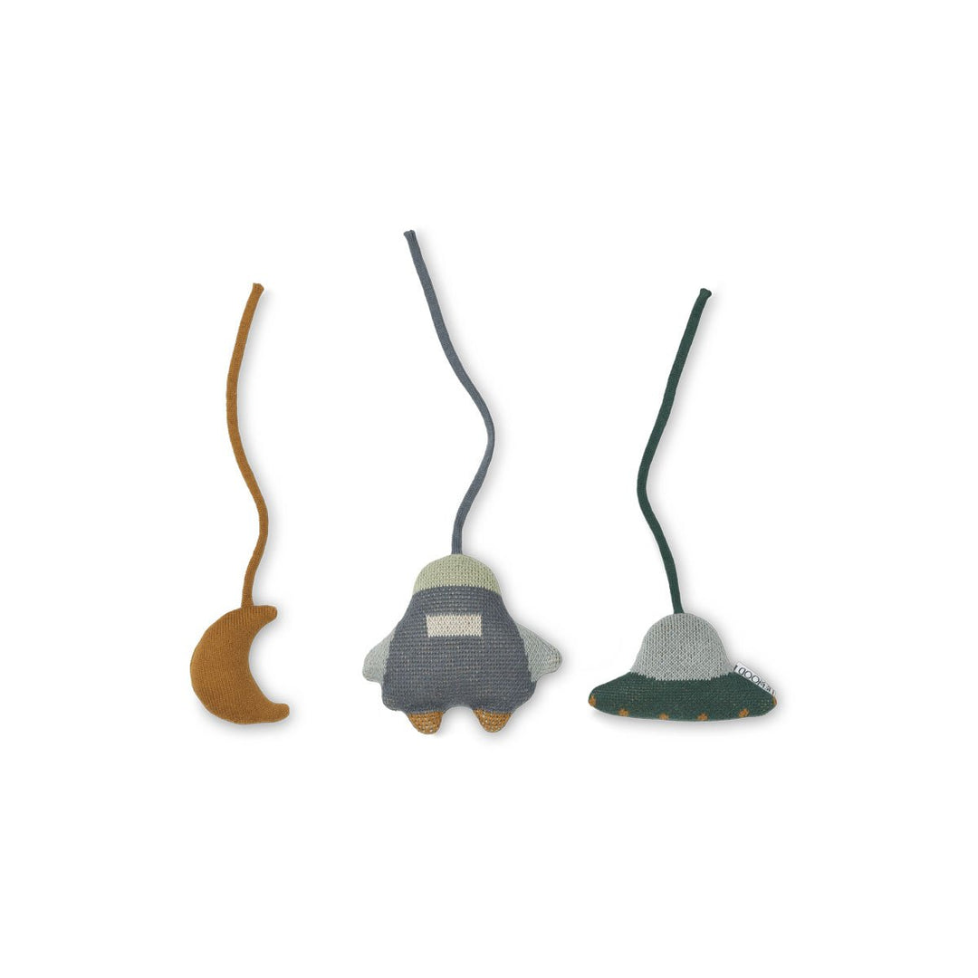 Liewood Grace Playgym Accessories 3 pack - Space Whale Blue Multi Mix - Dapper Mr Bear - www.dappermrbear.com - NZ