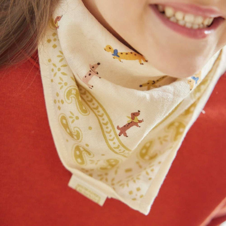 Bonheur du Jour Child Neck Scarf - Ecru Dachshund