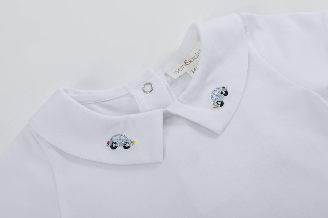 Ben & Lola Thomas Baby Collar Bodysuit - White