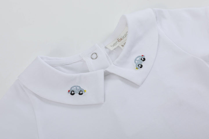 Ben & Lola Thomas Baby Collar Bodysuit - White