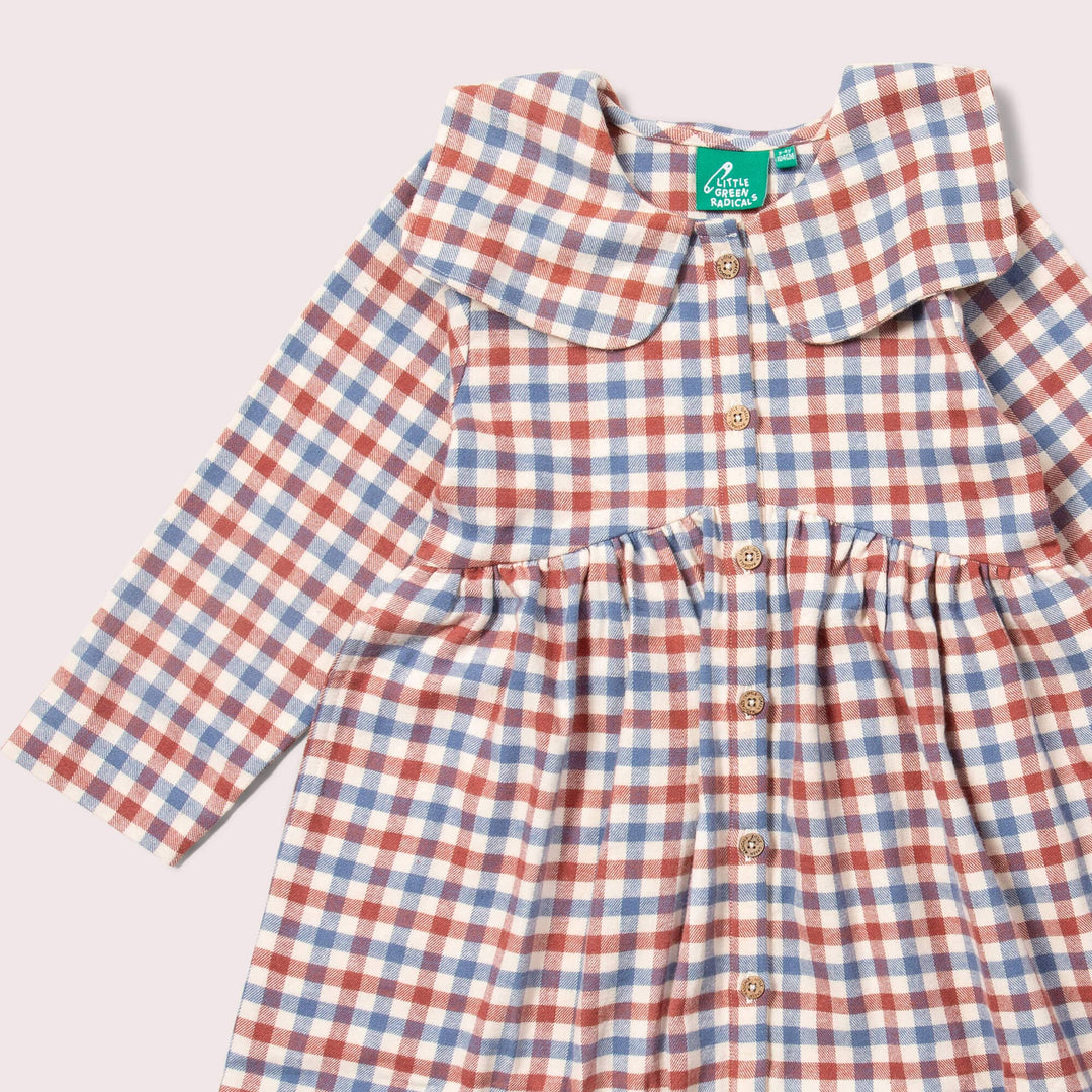 Little Green Radicals Ginger Check Long Sleeved Dress - Multi