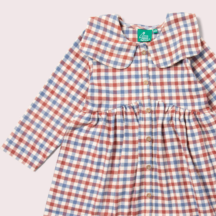 Little Green Radicals Ginger Check Long Sleeved Dress - Multi