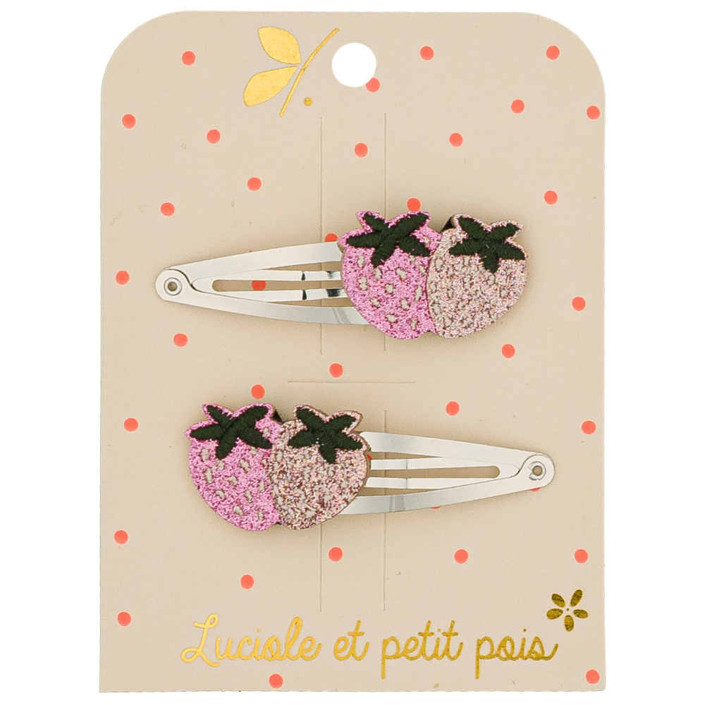 Luciole et Petit Pois Strawbie The Strawberry Hair Clips - Pair