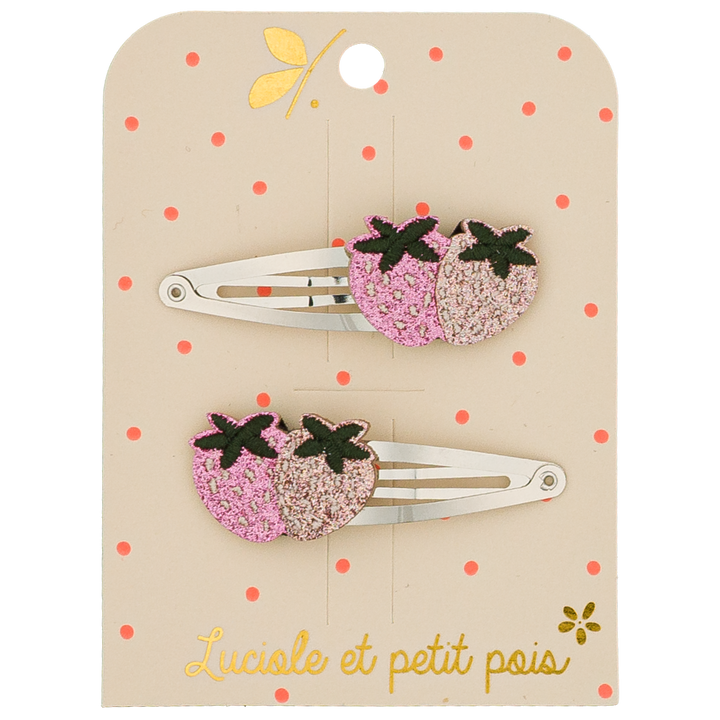 Luciole et Petit Pois Strawbie The Strawberry Hair Clips - Pair