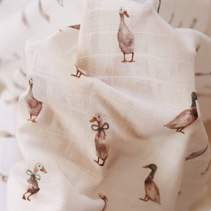 Fledge and Thread Muslin Swaddle - Duck
