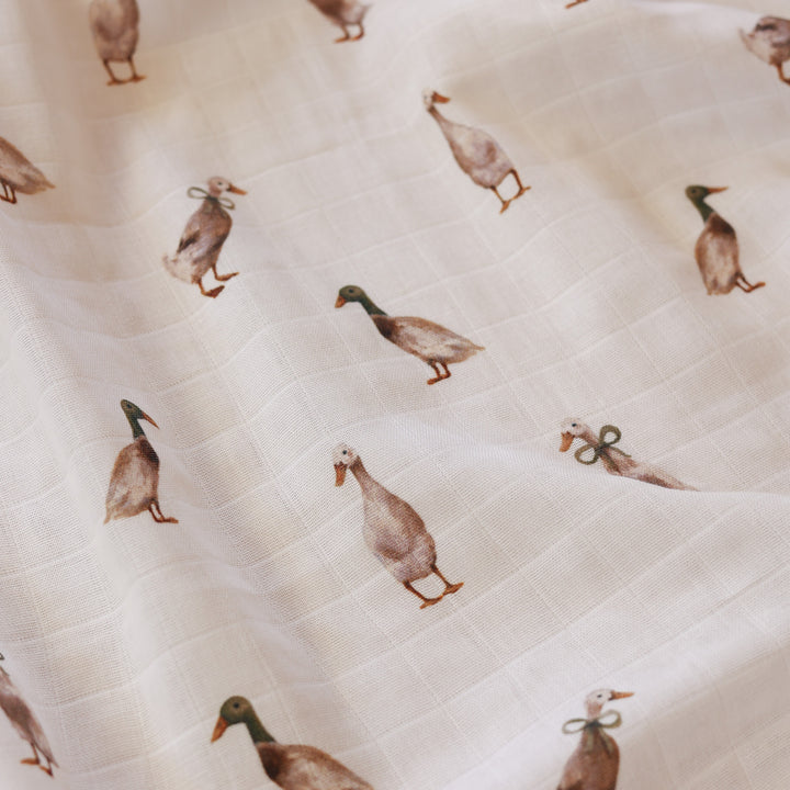 Fledge and Thread Muslin Swaddle - Duck