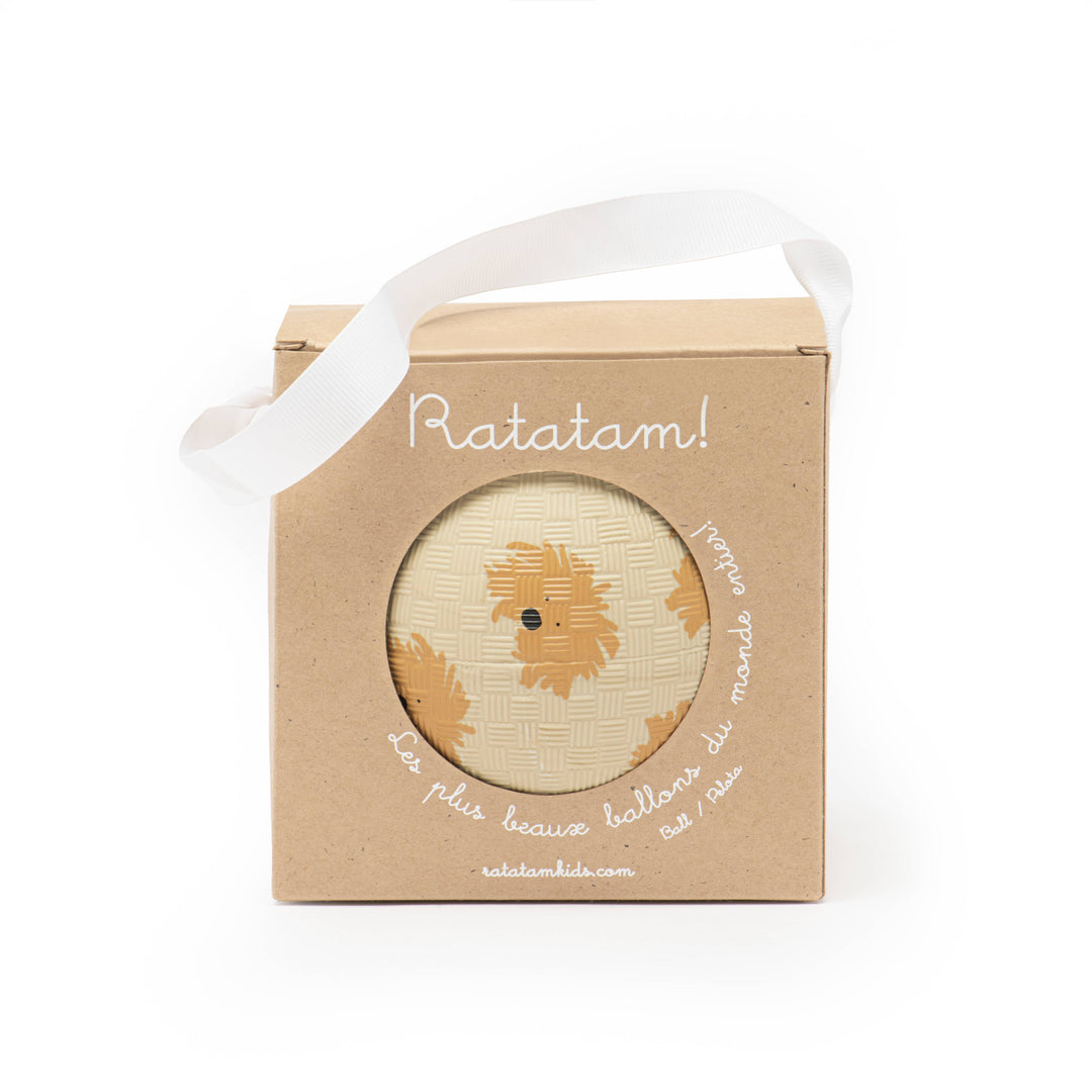 Ratatam! Small Doggy Mr Moustache Balloon Ball 12 cm - Yellow / Pre Order