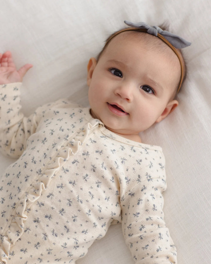 Quincy Mae Ruffle Jumpsuit - Blue Ditsy