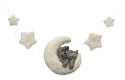 Gamcha Rabbit Moon Garland - Grey &amp; White