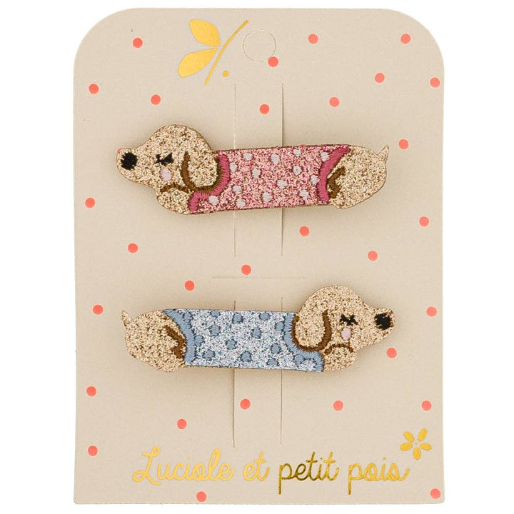 Luciole et Petit Pois Dachshund Hair Clips - Pair