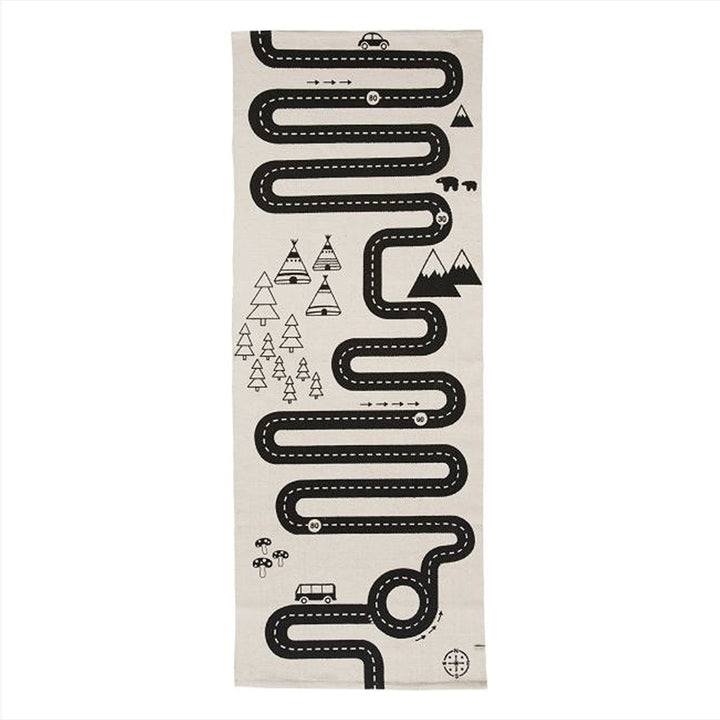 OYOY Mini Adventure Rug - Black & Off White