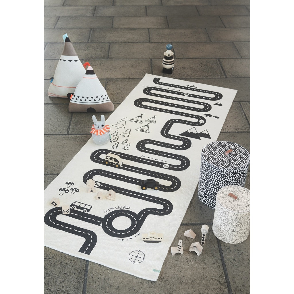 OYOY Mini Adventure Rug - Black & Off White