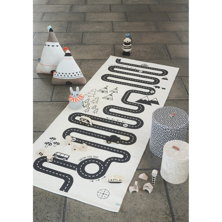OYOY Mini Adventure Rug - Black & Off White