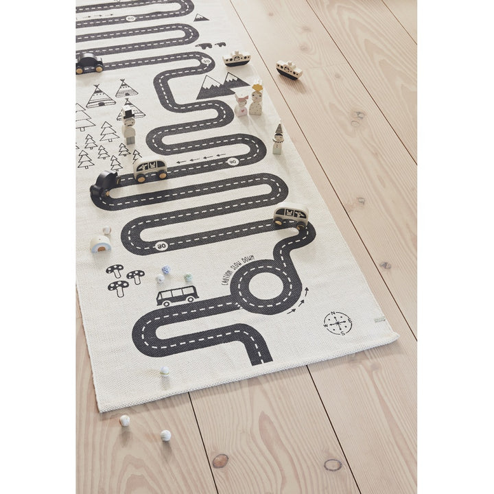 OYOY Mini Adventure Rug - Black & Off White