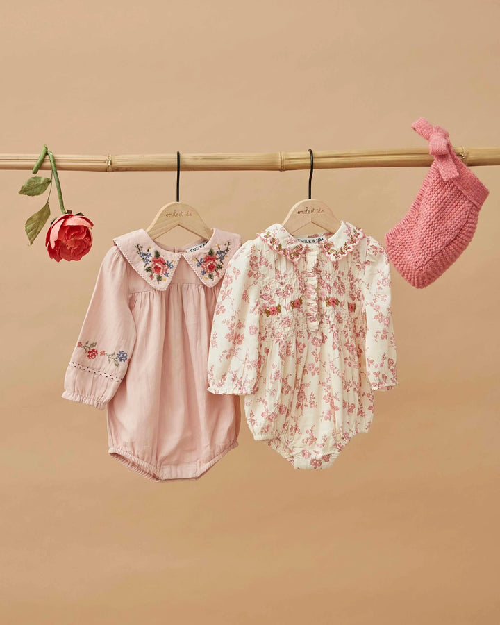 Émilie et Ida Smocked Romper - Rosalie