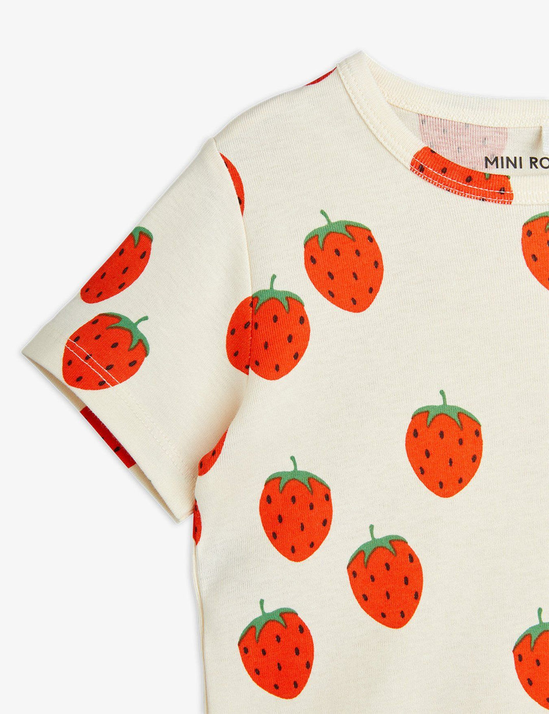 Mini Rodini Strawberries Tee - Off White