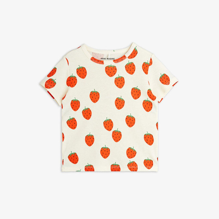 Mini Rodini Strawberries Tee - Off White