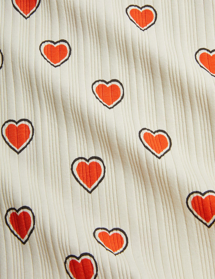 Mini Rodini Outlined Hearts Flared Trousers - Off White