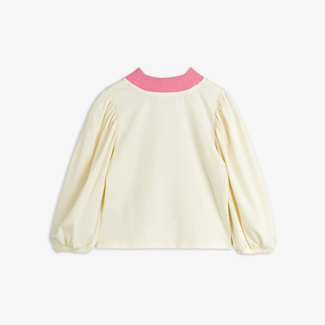 Mini Rodini Cat Balloon Sleeve Top - Off White