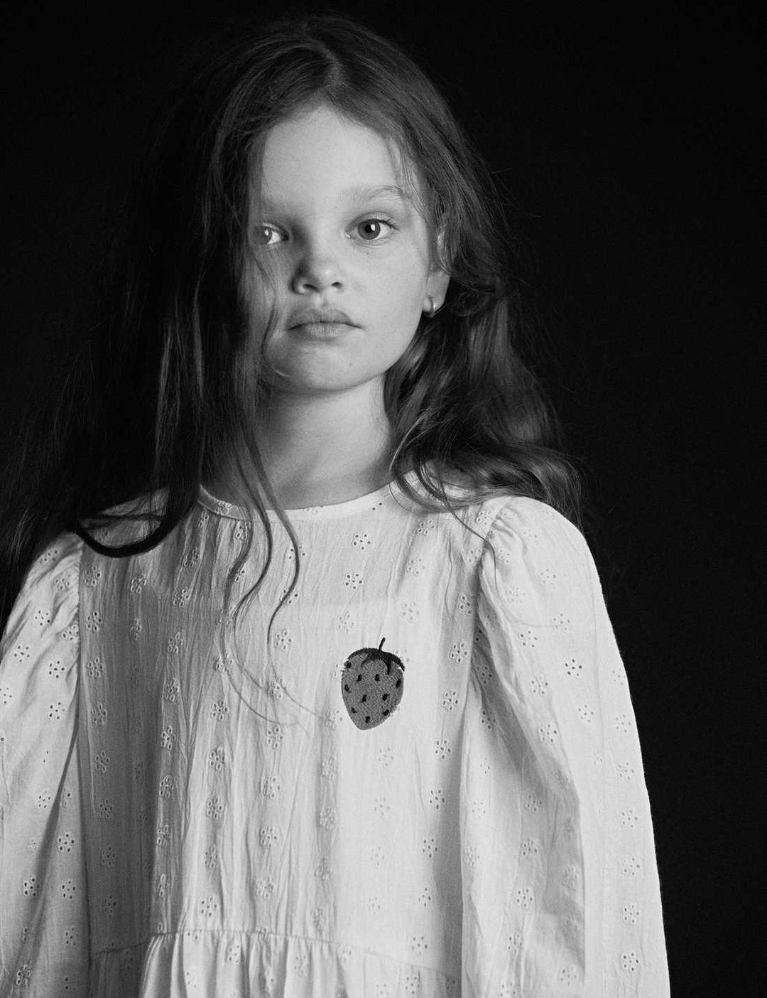 Mini Rodini Strawberry Schiffli Woven Dress - Off White