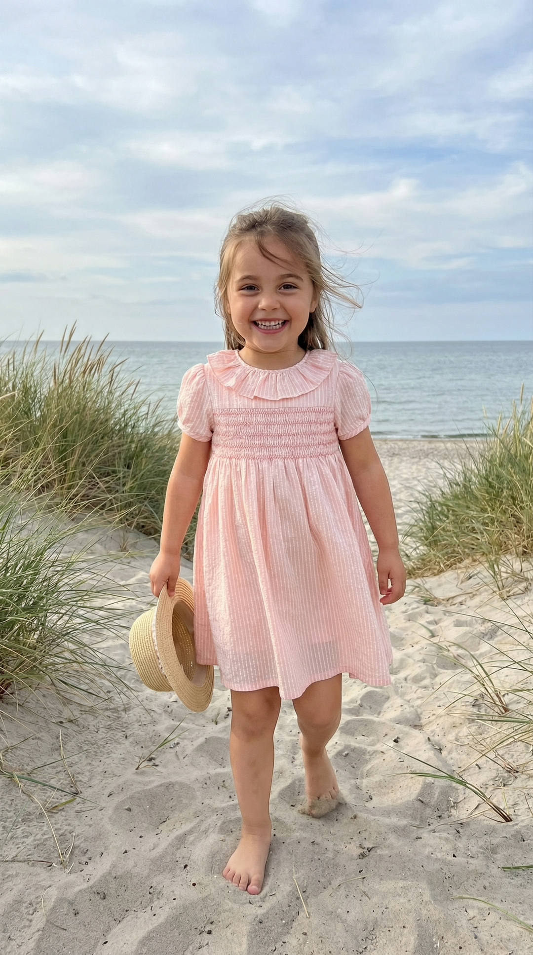 Ben & Lola Adele Stripe Smock Dress - Pink