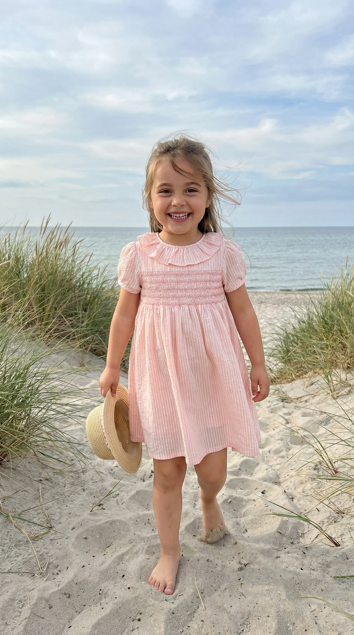 Ben & Lola Adele Stripe Smock Dress - Pink