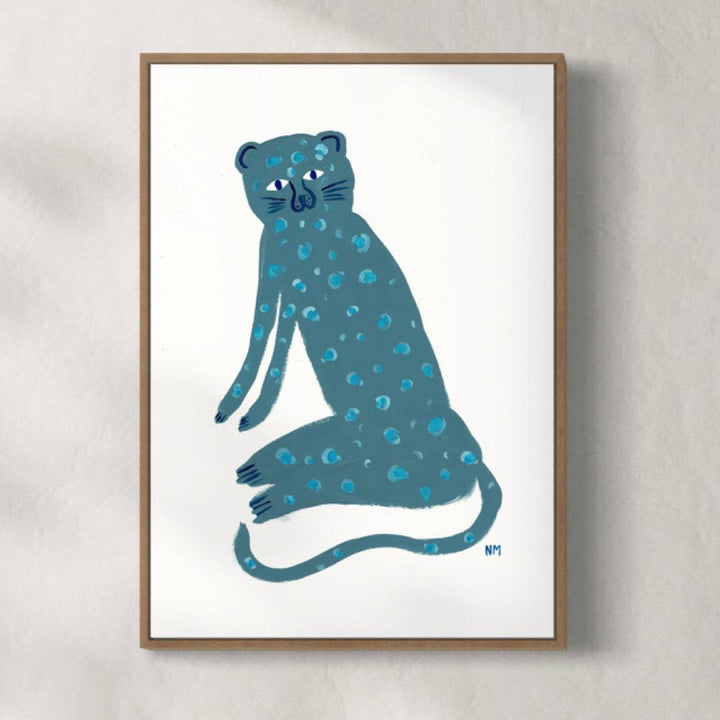 Nancy McKie Blue Leopard Print - A3